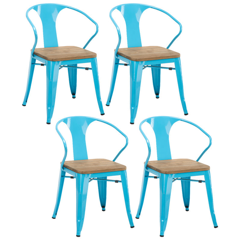 Slat Back Dining Arm Chair with Metal Legs Industrial Dining Armchairs for Coffee Bar Sky Blue 4 Piece Set Clearhalo ' kitchen&dining_furn' 'Dining Chairs' 'Dining Tables & Seating' 'dining_chair' 'furn' 'furn_dining_chair' 'Furniture' 'furniture_dining_chair' 'Kitchen & Dining Furniture' 'kitchen' 3740626