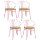 Slat Back Dining Arm Chair with Metal Legs Industrial Dining Armchairs for Coffee Bar Light Pink 4 Piece Set Clearhalo ' kitchen&dining_furn' 'Dining Chairs' 'Dining Tables & Seating' 'dining_chair' 'furn' 'furn_dining_chair' 'Furniture' 'furniture_dining_chair' 'Kitchen & Dining Furniture' 'kitchen' 3740629