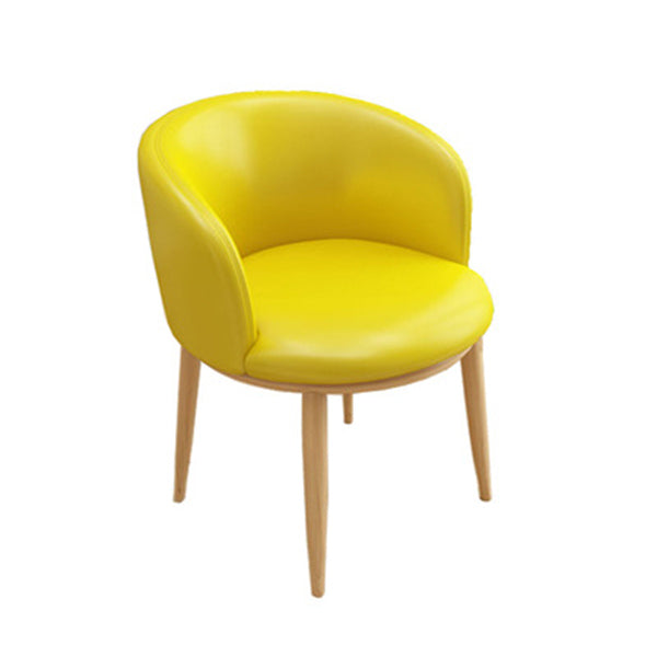 Home Contemporary Arm Chair Parsons Back Metal Upholstered Dining Room Chair Yellow 1 Piece Clearhalo ' kitchen&dining_furn' 'Dining Chairs' 'Dining Tables & Seating' 'dining_chair' 'furn' 'furn_dining_chair' 'Furniture' 'furniture_dining_chair' 'Kitchen & Dining Furniture' 'kitchen' 3740631
