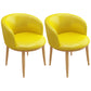 Home Contemporary Arm Chair Parsons Back Metal Upholstered Dining Room Chair Yellow 2 Piece Set Clearhalo ' kitchen&dining_furn' 'Dining Chairs' 'Dining Tables & Seating' 'dining_chair' 'furn' 'furn_dining_chair' 'Furniture' 'furniture_dining_chair' 'Kitchen & Dining Furniture' 'kitchen' 3740633