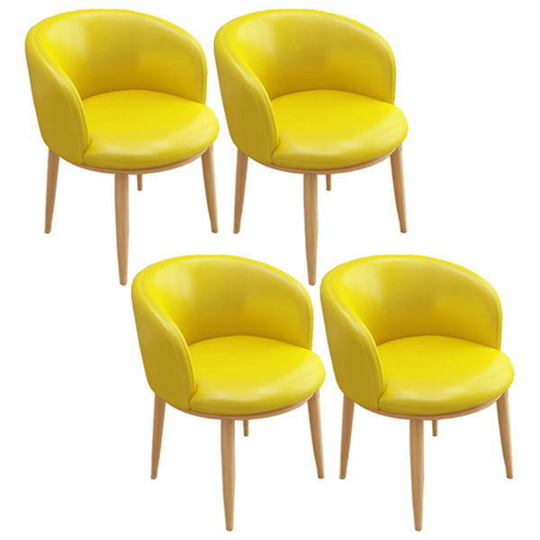 Home Contemporary Arm Chair Parsons Back Metal Upholstered Dining Room Chair Yellow 4 Piece Set Clearhalo ' kitchen&dining_furn' 'Dining Chairs' 'Dining Tables & Seating' 'dining_chair' 'furn' 'furn_dining_chair' 'Furniture' 'furniture_dining_chair' 'Kitchen & Dining Furniture' 'kitchen' 3740635
