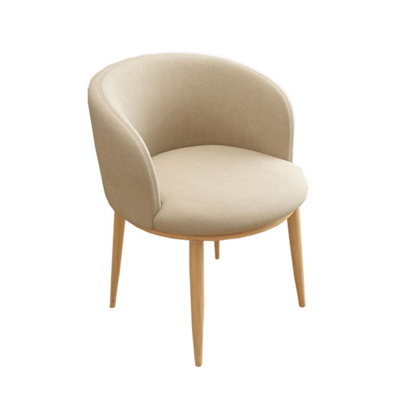 Home Contemporary Arm Chair Parsons Back Metal Upholstered Dining Room Chair Beige 1 Piece Clearhalo ' kitchen&dining_furn' 'Dining Chairs' 'Dining Tables & Seating' 'dining_chair' 'furn' 'furn_dining_chair' 'Furniture' 'furniture_dining_chair' 'Kitchen & Dining Furniture' 'kitchen' 3740639