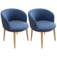 Home Contemporary Arm Chair Parsons Back Metal Upholstered Dining Room Chair Dark Blue 2 Piece Set Clearhalo ' kitchen&dining_furn' 'Dining Chairs' 'Dining Tables & Seating' 'dining_chair' 'furn' 'furn_dining_chair' 'Furniture' 'furniture_dining_chair' 'Kitchen & Dining Furniture' 'kitchen' 3740649