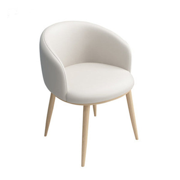 Home Contemporary Arm Chair Parsons Back Metal Upholstered Dining Room Chair Off-White 1 Piece Clearhalo ' kitchen&dining_furn' 'Dining Chairs' 'Dining Tables & Seating' 'dining_chair' 'furn' 'furn_dining_chair' 'Furniture' 'furniture_dining_chair' 'Kitchen & Dining Furniture' 'kitchen' 3740657