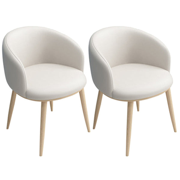 Home Contemporary Arm Chair Parsons Back Metal Upholstered Dining Room Chair Off-White 2 Piece Set Clearhalo ' kitchen&dining_furn' 'Dining Chairs' 'Dining Tables & Seating' 'dining_chair' 'furn' 'furn_dining_chair' 'Furniture' 'furniture_dining_chair' 'Kitchen & Dining Furniture' 'kitchen' 3740658