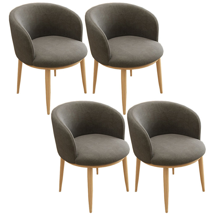 Home Contemporary Arm Chair Parsons Back Metal Upholstered Dining Room Chair Dark Gray 4 Piece Set Clearhalo ' kitchen&dining_furn' 'Dining Chairs' 'Dining Tables & Seating' 'dining_chair' 'furn' 'furn_dining_chair' 'Furniture' 'furniture_dining_chair' 'Kitchen & Dining Furniture' 'kitchen' 3740663