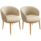 Home Contemporary Arm Chair Parsons Back Metal Upholstered Dining Room Chair Beige 2 Piece Set Clearhalo ' kitchen&dining_furn' 'Dining Chairs' 'Dining Tables & Seating' 'dining_chair' 'furn' 'furn_dining_chair' 'Furniture' 'furniture_dining_chair' 'Kitchen & Dining Furniture' 'kitchen' 3740670