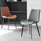 Contemporary Metal Dining Room Chairs Armless Leather Dining Chairs for Home Use Clearhalo ' kitchen&dining_furn' 'Dining Chairs' 'Dining Tables & Seating' 'dining_chair' 'furn' 'furn_dining_chair' 'Furniture' 'furniture_dining_chair' 'Kitchen & Dining Furniture' 'kitchen' 3740681