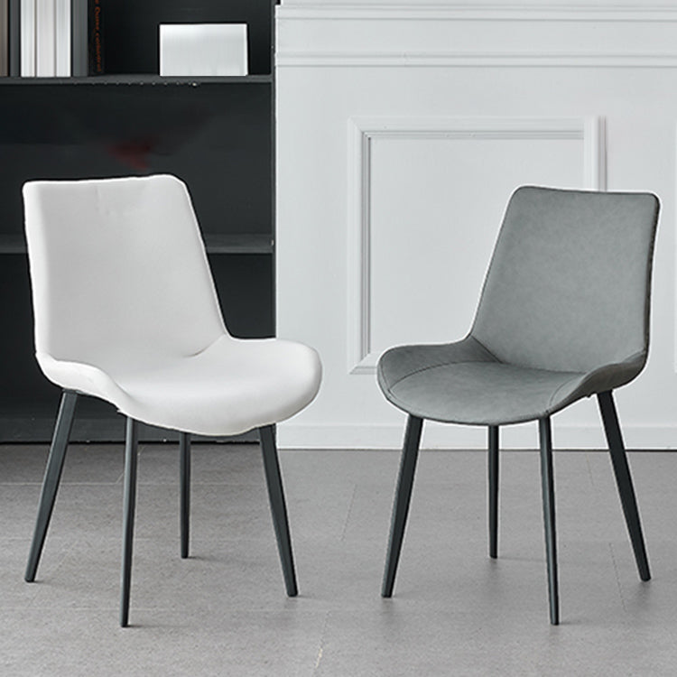 Contemporary Metal Dining Room Chairs Armless Leather Dining Chairs for Home Use Clearhalo ' kitchen&dining_furn' 'Dining Chairs' 'Dining Tables & Seating' 'dining_chair' 'furn' 'furn_dining_chair' 'Furniture' 'furniture_dining_chair' 'Kitchen & Dining Furniture' 'kitchen' 3740684