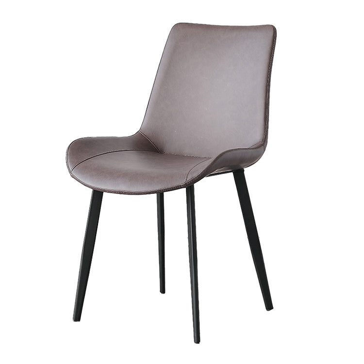 Contemporary Metal Dining Room Chairs Armless Leather Dining Chairs for Home Use Clearhalo ' kitchen&dining_furn' 'Dining Chairs' 'Dining Tables & Seating' 'dining_chair' 'furn' 'furn_dining_chair' 'Furniture' 'furniture_dining_chair' 'Kitchen & Dining Furniture' 'kitchen' 3740686
