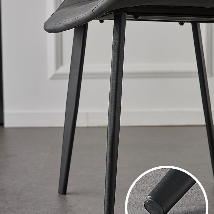 Contemporary Metal Dining Room Chairs Armless Leather Dining Chairs for Home Use Clearhalo ' kitchen&dining_furn' 'Dining Chairs' 'Dining Tables & Seating' 'dining_chair' 'furn' 'furn_dining_chair' 'Furniture' 'furniture_dining_chair' 'Kitchen & Dining Furniture' 'kitchen' 3740694