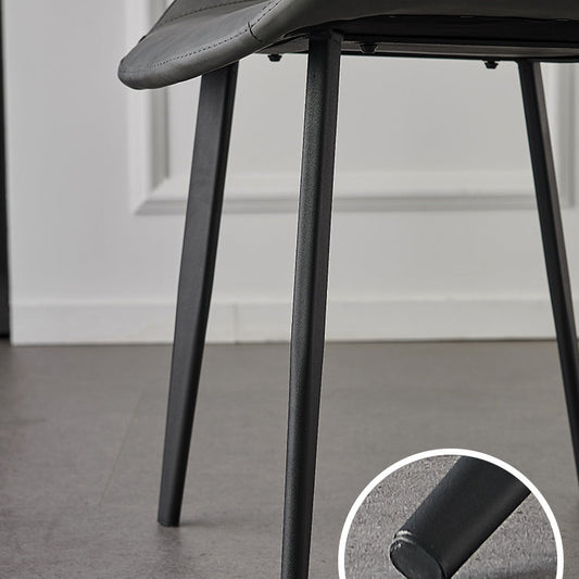 Contemporary Metal Dining Room Chairs Armless Leather Dining Chairs for Home Use Clearhalo ' kitchen&dining_furn' 'Dining Chairs' 'Dining Tables & Seating' 'dining_chair' 'furn' 'furn_dining_chair' 'Furniture' 'furniture_dining_chair' 'Kitchen & Dining Furniture' 'kitchen' 3740694