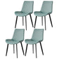 Contemporary Metal Dining Room Chairs Armless Leather Dining Chairs for Home Use Light Green 4 Piece Set Clearhalo ' kitchen&dining_furn' 'Dining Chairs' 'Dining Tables & Seating' 'dining_chair' 'furn' 'furn_dining_chair' 'Furniture' 'furniture_dining_chair' 'Kitchen & Dining Furniture' 'kitchen' 3740702