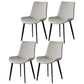 Contemporary Metal Dining Room Chairs Armless Leather Dining Chairs for Home Use Off-White 4 Piece Set Clearhalo ' kitchen&dining_furn' 'Dining Chairs' 'Dining Tables & Seating' 'dining_chair' 'furn' 'furn_dining_chair' 'Furniture' 'furniture_dining_chair' 'Kitchen & Dining Furniture' 'kitchen' 3740705