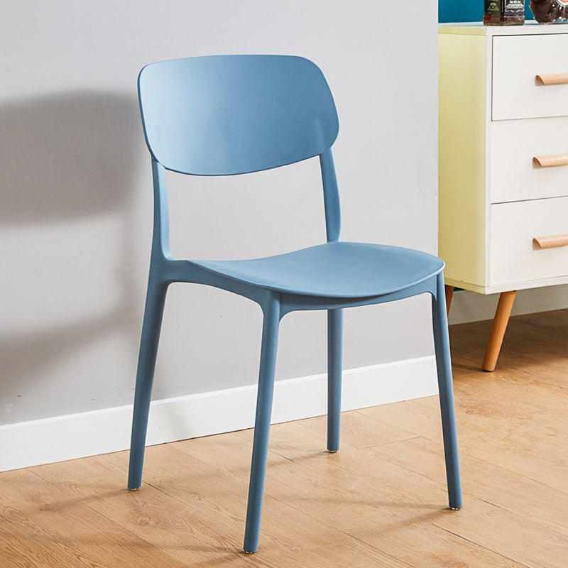 Home Scandinavian Side Chair Stackable Open Back Plastic Dining Room Chair Light Blue 1 Piece Clearhalo ' kitchen&dining_furn' 'Dining Chairs' 'Dining Tables & Seating' 'dining_chair' 'furn' 'furn_dining_chair' 'Furniture' 'furniture_dining_chair' 'Kitchen & Dining Furniture' 'kitchen' 3740723