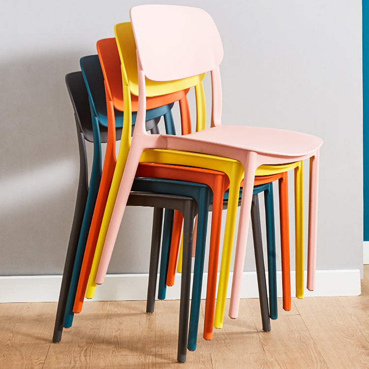 Home Scandinavian Side Chair Stackable Open Back Plastic Dining Room Chair Clearhalo ' kitchen&dining_furn' 'Dining Chairs' 'Dining Tables & Seating' 'dining_chair' 'furn' 'furn_dining_chair' 'Furniture' 'furniture_dining_chair' 'Kitchen & Dining Furniture' 'kitchen' 3740728