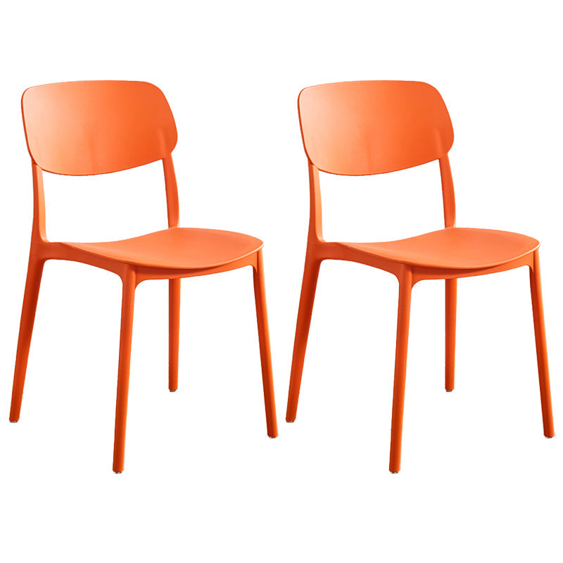 Home Scandinavian Side Chair Stackable Open Back Plastic Dining Room Chair Orange 2 Piece Set Clearhalo ' kitchen&dining_furn' 'Dining Chairs' 'Dining Tables & Seating' 'dining_chair' 'furn' 'furn_dining_chair' 'Furniture' 'furniture_dining_chair' 'Kitchen & Dining Furniture' 'kitchen' 3740730