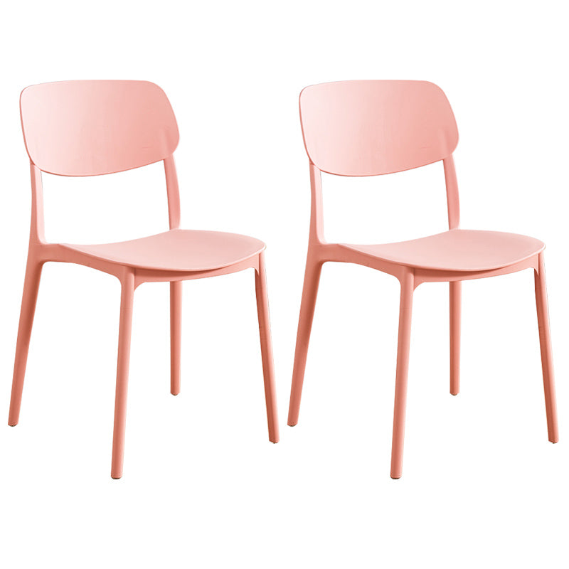 Home Scandinavian Side Chair Stackable Open Back Plastic Dining Room Chair Pink 2 Piece Set Clearhalo ' kitchen&dining_furn' 'Dining Chairs' 'Dining Tables & Seating' 'dining_chair' 'furn' 'furn_dining_chair' 'Furniture' 'furniture_dining_chair' 'Kitchen & Dining Furniture' 'kitchen' 3740736