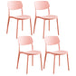 Home Scandinavian Side Chair Stackable Open Back Plastic Dining Room Chair Pink 4 Piece Set Clearhalo ' kitchen&dining_furn' 'Dining Chairs' 'Dining Tables & Seating' 'dining_chair' 'furn' 'furn_dining_chair' 'Furniture' 'furniture_dining_chair' 'Kitchen & Dining Furniture' 'kitchen' 3740739