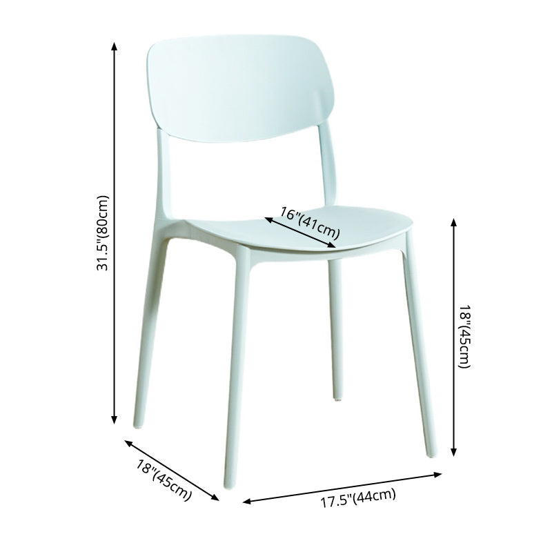 Home Scandinavian Side Chair Stackable Open Back Plastic Dining Room Chair Clearhalo ' kitchen&dining_furn' 'Dining Chairs' 'Dining Tables & Seating' 'dining_chair' 'furn' 'furn_dining_chair' 'Furniture' 'furniture_dining_chair' 'Kitchen & Dining Furniture' 'kitchen' 3740740