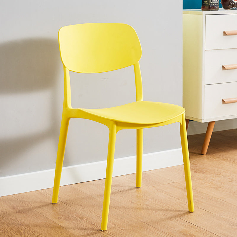Home Scandinavian Side Chair Stackable Open Back Plastic Dining Room Chair Yellow 1 Piece Clearhalo ' kitchen&dining_furn' 'Dining Chairs' 'Dining Tables & Seating' 'dining_chair' 'furn' 'furn_dining_chair' 'Furniture' 'furniture_dining_chair' 'Kitchen & Dining Furniture' 'kitchen' 3740741