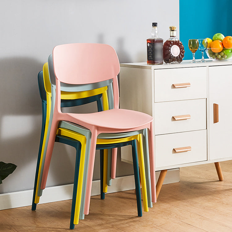 Home Scandinavian Side Chair Stackable Open Back Plastic Dining Room Chair Clearhalo ' kitchen&dining_furn' 'Dining Chairs' 'Dining Tables & Seating' 'dining_chair' 'furn' 'furn_dining_chair' 'Furniture' 'furniture_dining_chair' 'Kitchen & Dining Furniture' 'kitchen' 3740742