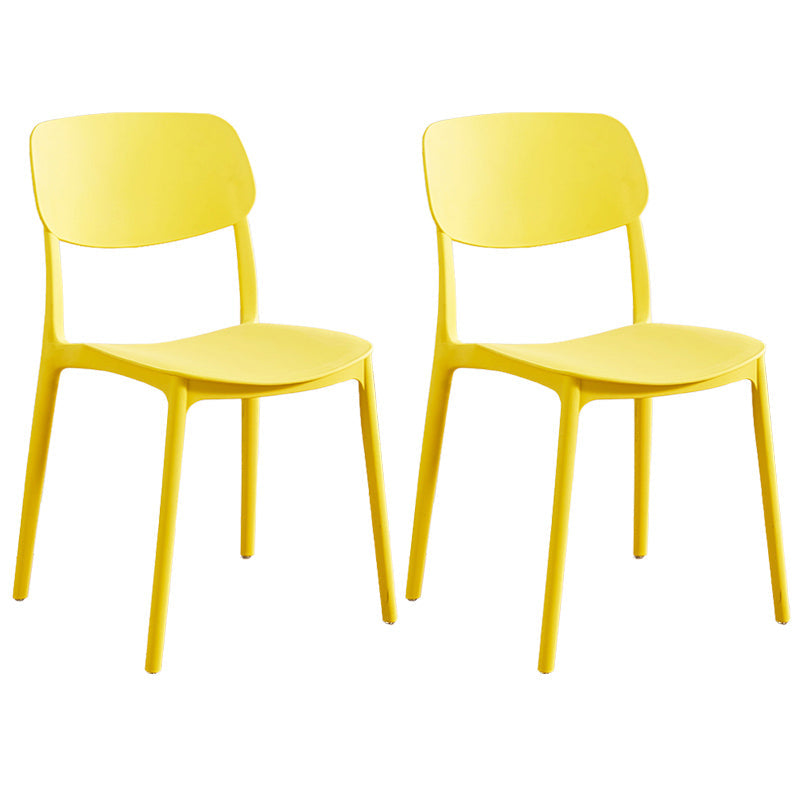 Home Scandinavian Side Chair Stackable Open Back Plastic Dining Room Chair Yellow 2 Piece Set Clearhalo ' kitchen&dining_furn' 'Dining Chairs' 'Dining Tables & Seating' 'dining_chair' 'furn' 'furn_dining_chair' 'Furniture' 'furniture_dining_chair' 'Kitchen & Dining Furniture' 'kitchen' 3740743