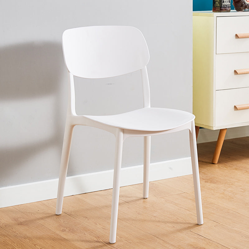 Home Scandinavian Side Chair Stackable Open Back Plastic Dining Room Chair White 1 Piece Clearhalo ' kitchen&dining_furn' 'Dining Chairs' 'Dining Tables & Seating' 'dining_chair' 'furn' 'furn_dining_chair' 'Furniture' 'furniture_dining_chair' 'Kitchen & Dining Furniture' 'kitchen' 3740748