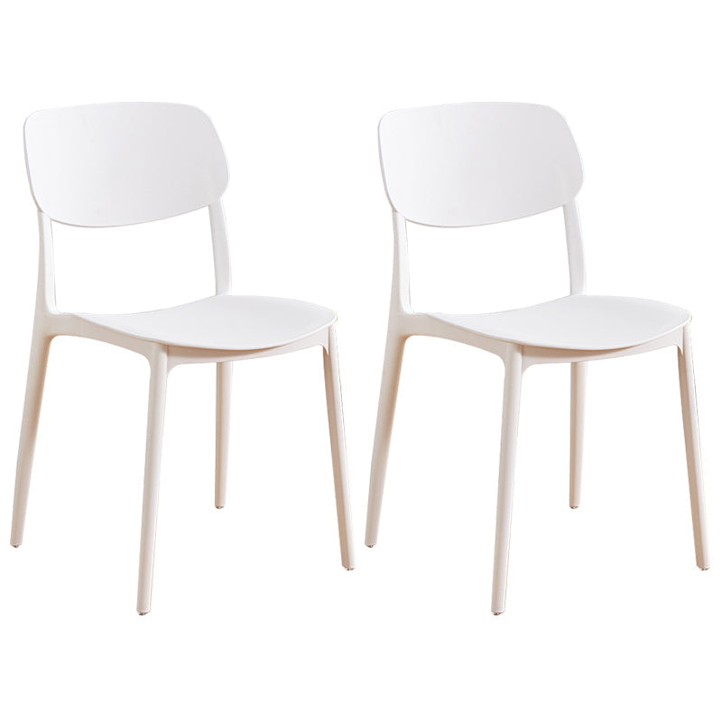 Home Scandinavian Side Chair Stackable Open Back Plastic Dining Room Chair White 2 Piece Set Clearhalo ' kitchen&dining_furn' 'Dining Chairs' 'Dining Tables & Seating' 'dining_chair' 'furn' 'furn_dining_chair' 'Furniture' 'furniture_dining_chair' 'Kitchen & Dining Furniture' 'kitchen' 3740749