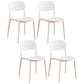 Home Scandinavian Side Chair Stackable Open Back Plastic Dining Room Chair White 4 Piece Set Clearhalo ' kitchen&dining_furn' 'Dining Chairs' 'Dining Tables & Seating' 'dining_chair' 'furn' 'furn_dining_chair' 'Furniture' 'furniture_dining_chair' 'Kitchen & Dining Furniture' 'kitchen' 3740750