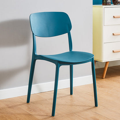 Home Scandinavian Side Chair Stackable Open Back Plastic Dining Room Chair Blue 1 Piece Clearhalo ' kitchen&dining_furn' 'Dining Chairs' 'Dining Tables & Seating' 'dining_chair' 'furn' 'furn_dining_chair' 'Furniture' 'furniture_dining_chair' 'Kitchen & Dining Furniture' 'kitchen' 3740751