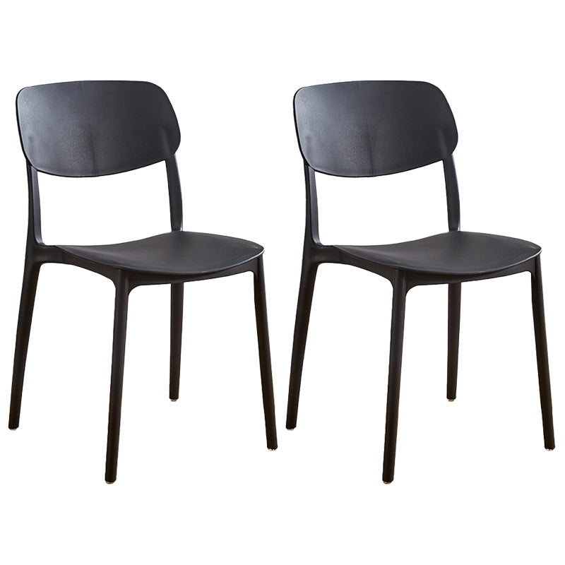 Home Scandinavian Side Chair Stackable Open Back Plastic Dining Room Chair Black 2 Piece Set Clearhalo ' kitchen&dining_furn' 'Dining Chairs' 'Dining Tables & Seating' 'dining_chair' 'furn' 'furn_dining_chair' 'Furniture' 'furniture_dining_chair' 'Kitchen & Dining Furniture' 'kitchen' 3740755