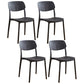 Home Scandinavian Side Chair Stackable Open Back Plastic Dining Room Chair Black 4 Piece Set Clearhalo ' kitchen&dining_furn' 'Dining Chairs' 'Dining Tables & Seating' 'dining_chair' 'furn' 'furn_dining_chair' 'Furniture' 'furniture_dining_chair' 'Kitchen & Dining Furniture' 'kitchen' 3740756