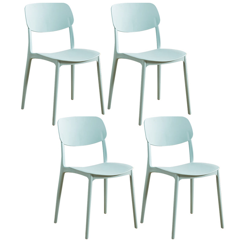 Home Scandinavian Side Chair Stackable Open Back Plastic Dining Room Chair Green 4 Piece Set Clearhalo ' kitchen&dining_furn' 'Dining Chairs' 'Dining Tables & Seating' 'dining_chair' 'furn' 'furn_dining_chair' 'Furniture' 'furniture_dining_chair' 'Kitchen & Dining Furniture' 'kitchen' 3740759