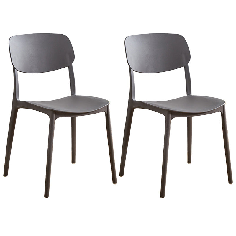 Home Scandinavian Side Chair Stackable Open Back Plastic Dining Room Chair Grey 2 Piece Set Clearhalo ' kitchen&dining_furn' 'Dining Chairs' 'Dining Tables & Seating' 'dining_chair' 'furn' 'furn_dining_chair' 'Furniture' 'furniture_dining_chair' 'Kitchen & Dining Furniture' 'kitchen' 3740761