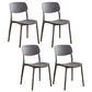 Home Scandinavian Side Chair Stackable Open Back Plastic Dining Room Chair Grey 4 Piece Set Clearhalo ' kitchen&dining_furn' 'Dining Chairs' 'Dining Tables & Seating' 'dining_chair' 'furn' 'furn_dining_chair' 'Furniture' 'furniture_dining_chair' 'Kitchen & Dining Furniture' 'kitchen' 3740762