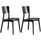Modern Kitchen Wooden Dining Chair Open Back Dining Side Armless Chair Black 2 Piece Set Clearhalo ' kitchen&dining_furn' 'Dining Chairs' 'Dining Tables & Seating' 'dining_chair' 'furn' 'furn_dining_chair' 'Furniture' 'furniture_dining_chair' 'Kitchen & Dining Furniture' 'kitchen' 3740765