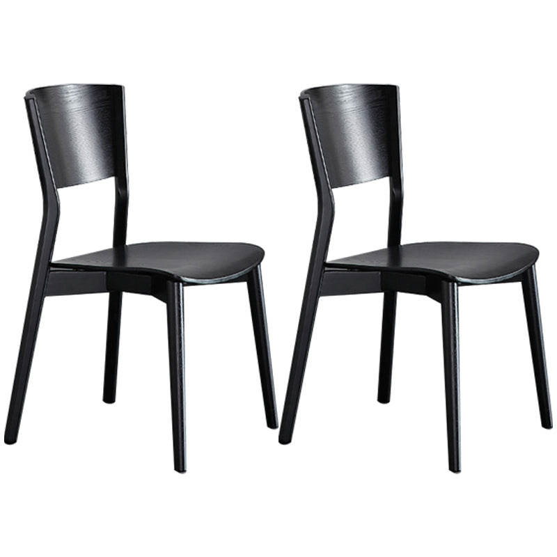 Modern Kitchen Wooden Dining Chair Open Back Dining Side Armless Chair Black 2 Piece Set Clearhalo ' kitchen&dining_furn' 'Dining Chairs' 'Dining Tables & Seating' 'dining_chair' 'furn' 'furn_dining_chair' 'Furniture' 'furniture_dining_chair' 'Kitchen & Dining Furniture' 'kitchen' 3740765