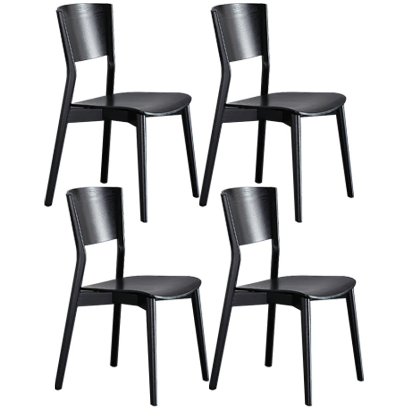 Modern Kitchen Wooden Dining Chair Open Back Dining Side Armless Chair Black 4 Piece Set Clearhalo ' kitchen&dining_furn' 'Dining Chairs' 'Dining Tables & Seating' 'dining_chair' 'furn' 'furn_dining_chair' 'Furniture' 'furniture_dining_chair' 'Kitchen & Dining Furniture' 'kitchen' 3740767