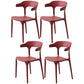 Home Stackable Contemporary Arm Chair Open Back Plastic Dining Room Chair Red 4 Piece Set Clearhalo ' kitchen&dining_furn' 'Dining Chairs' 'Dining Tables & Seating' 'dining_chair' 'furn' 'furn_dining_chair' 'Furniture' 'furniture_dining_chair' 'Kitchen & Dining Furniture' 'kitchen' 3740780