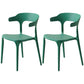 Home Stackable Contemporary Arm Chair Open Back Plastic Dining Room Chair Green 2 Piece Set Clearhalo ' kitchen&dining_furn' 'Dining Chairs' 'Dining Tables & Seating' 'dining_chair' 'furn' 'furn_dining_chair' 'Furniture' 'furniture_dining_chair' 'Kitchen & Dining Furniture' 'kitchen' 3740783