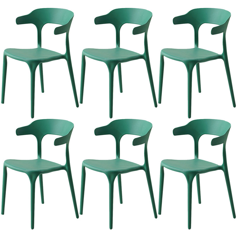 Home Stackable Contemporary Arm Chair Open Back Plastic Dining Room Chair Green 6 Piece Set Clearhalo ' kitchen&dining_furn' 'Dining Chairs' 'Dining Tables & Seating' 'dining_chair' 'furn' 'furn_dining_chair' 'Furniture' 'furniture_dining_chair' 'Kitchen & Dining Furniture' 'kitchen' 3740787