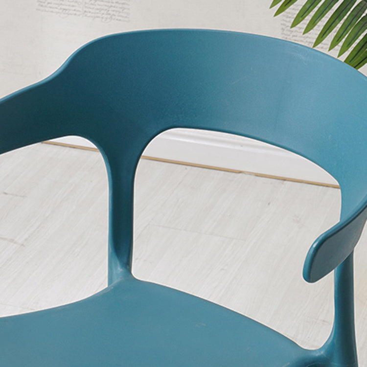 Home Stackable Contemporary Arm Chair Open Back Plastic Dining Room Chair Clearhalo ' kitchen&dining_furn' 'Dining Chairs' 'Dining Tables & Seating' 'dining_chair' 'furn' 'furn_dining_chair' 'Furniture' 'furniture_dining_chair' 'Kitchen & Dining Furniture' 'kitchen' 3740790