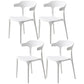 Home Stackable Contemporary Arm Chair Open Back Plastic Dining Room Chair White 4 Piece Set Clearhalo ' kitchen&dining_furn' 'Dining Chairs' 'Dining Tables & Seating' 'dining_chair' 'furn' 'furn_dining_chair' 'Furniture' 'furniture_dining_chair' 'Kitchen & Dining Furniture' 'kitchen' 3740791