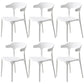 Home Stackable Contemporary Arm Chair Open Back Plastic Dining Room Chair White 6 Piece Set Clearhalo ' kitchen&dining_furn' 'Dining Chairs' 'Dining Tables & Seating' 'dining_chair' 'furn' 'furn_dining_chair' 'Furniture' 'furniture_dining_chair' 'Kitchen & Dining Furniture' 'kitchen' 3740793