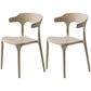 Home Stackable Contemporary Arm Chair Open Back Plastic Dining Room Chair Camel 2 Piece Set Clearhalo ' kitchen&dining_furn' 'Dining Chairs' 'Dining Tables & Seating' 'dining_chair' 'furn' 'furn_dining_chair' 'Furniture' 'furniture_dining_chair' 'Kitchen & Dining Furniture' 'kitchen' 3740795