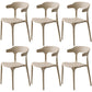 Home Stackable Contemporary Arm Chair Open Back Plastic Dining Room Chair Camel 6 Piece Set Clearhalo ' kitchen&dining_furn' 'Dining Chairs' 'Dining Tables & Seating' 'dining_chair' 'furn' 'furn_dining_chair' 'Furniture' 'furniture_dining_chair' 'Kitchen & Dining Furniture' 'kitchen' 3740800