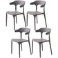 Home Stackable Contemporary Arm Chair Open Back Plastic Dining Room Chair Dark Gray 4 Piece Set Clearhalo ' kitchen&dining_furn' 'Dining Chairs' 'Dining Tables & Seating' 'dining_chair' 'furn' 'furn_dining_chair' 'Furniture' 'furniture_dining_chair' 'Kitchen & Dining Furniture' 'kitchen' 3740804