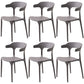 Home Stackable Contemporary Arm Chair Open Back Plastic Dining Room Chair Dark Gray 6 Piece Set Clearhalo ' kitchen&dining_furn' 'Dining Chairs' 'Dining Tables & Seating' 'dining_chair' 'furn' 'furn_dining_chair' 'Furniture' 'furniture_dining_chair' 'Kitchen & Dining Furniture' 'kitchen' 3740805