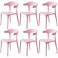 Home Stackable Contemporary Arm Chair Open Back Plastic Dining Room Chair Pink 6 Piece Set Clearhalo ' kitchen&dining_furn' 'Dining Chairs' 'Dining Tables & Seating' 'dining_chair' 'furn' 'furn_dining_chair' 'Furniture' 'furniture_dining_chair' 'Kitchen & Dining Furniture' 'kitchen' 3740808